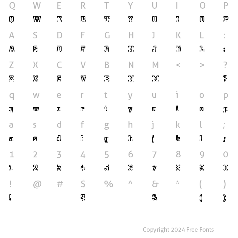 Character Map of Morse 2050 Regular