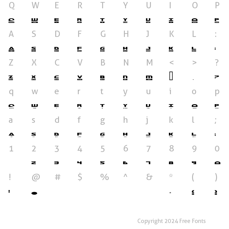 Character Map of Morse Kode Regular