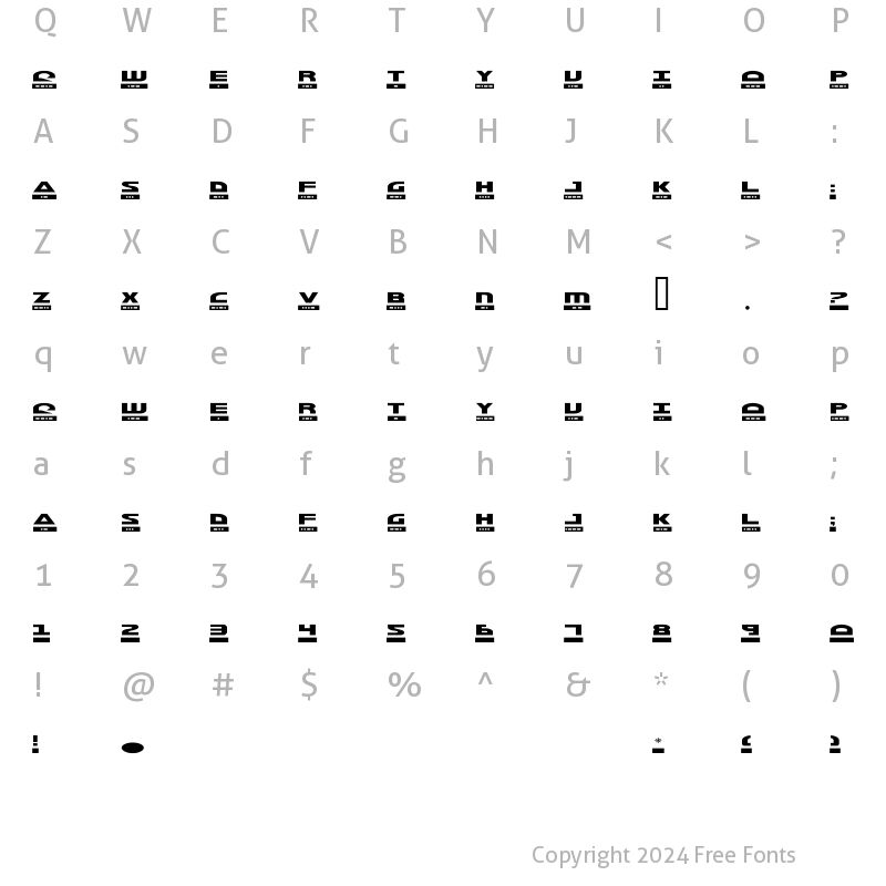 Character Map of Morse Kode2 Regular