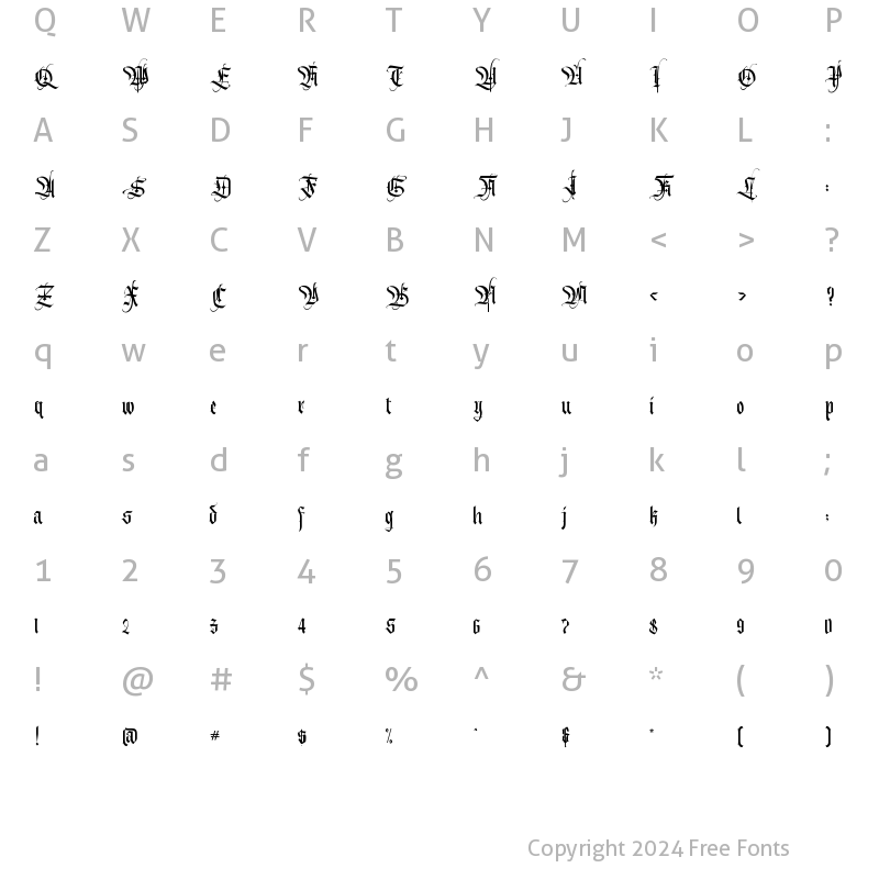 Character Map of Morsten Regular