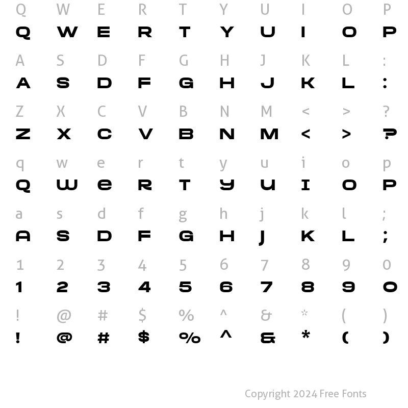 Character Map of Mortend Bold