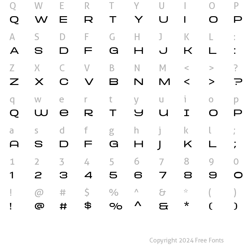 Character Map of Mortend Light