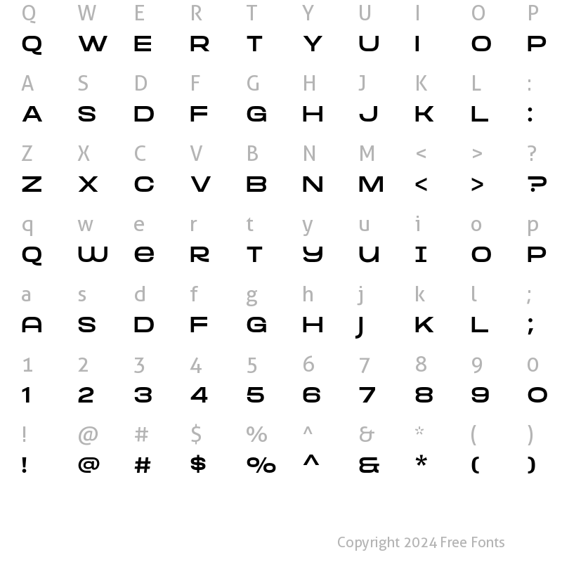 Character Map of Mortend Regular