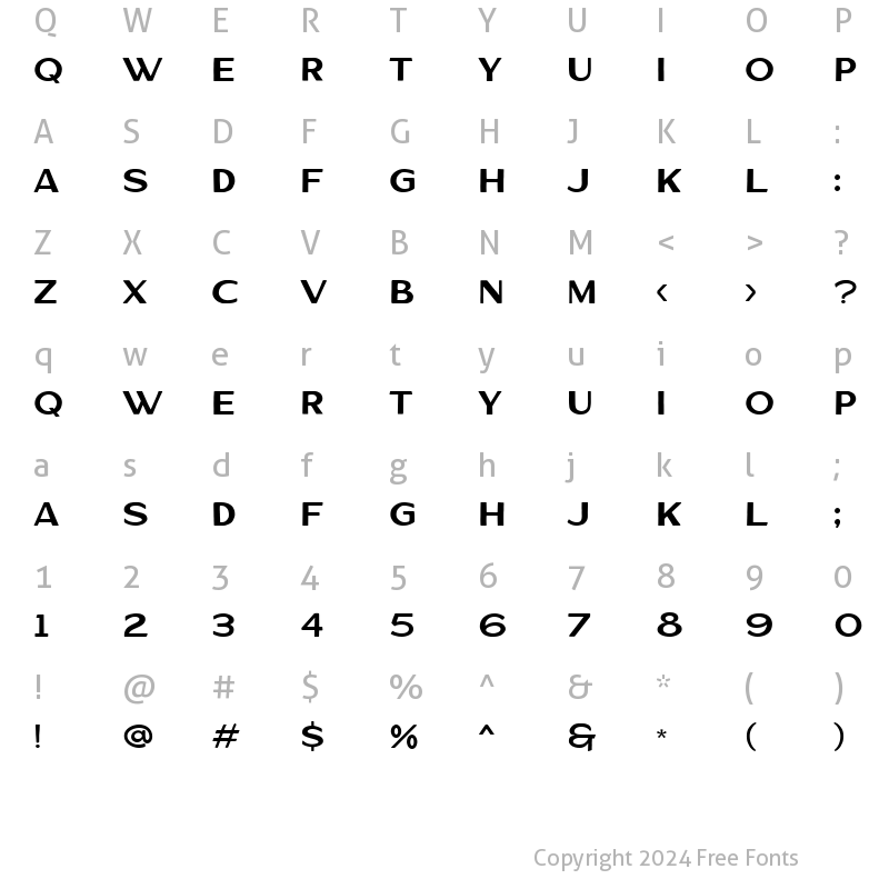 Character Map of Mortina Two Regular