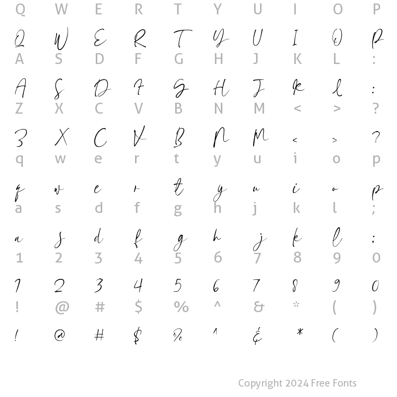 Character Map of Mosast Regular