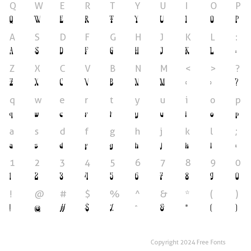 Character Map of Mosky Regular