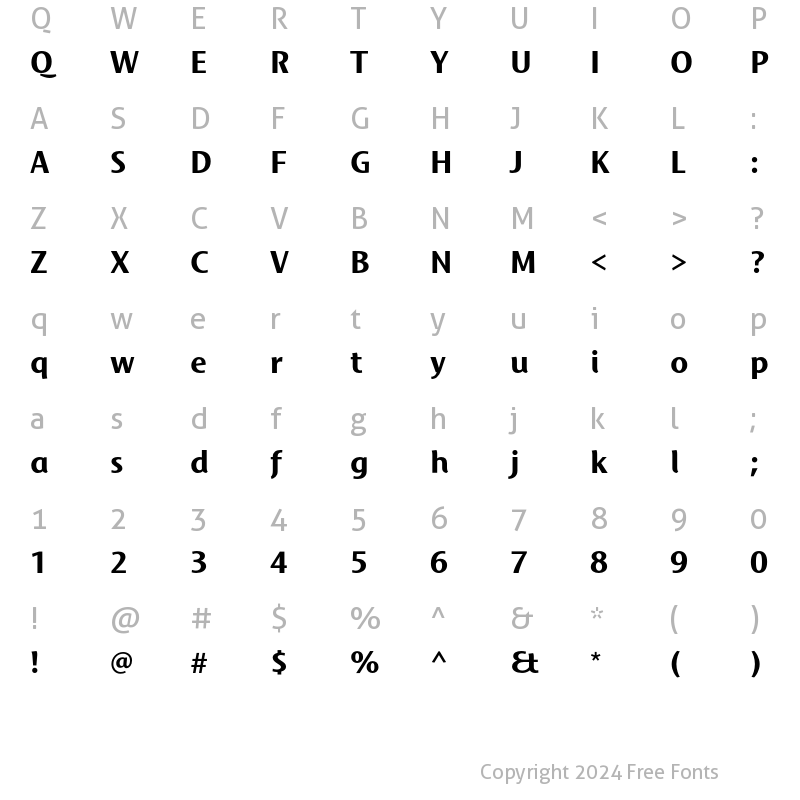 Character Map of Mosquito Std Bold