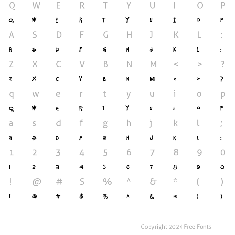 Character Map of MosquitoFiesta Regular