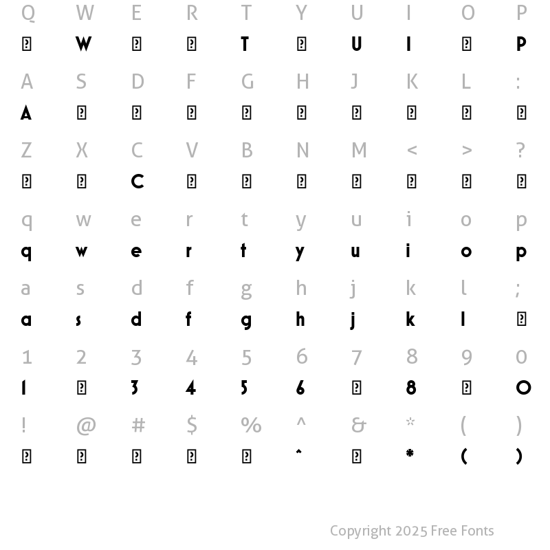 Character Map of MostraNuova-Bold ?