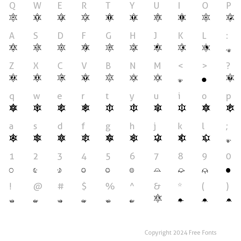 Character Map of Mosuna Mosuna