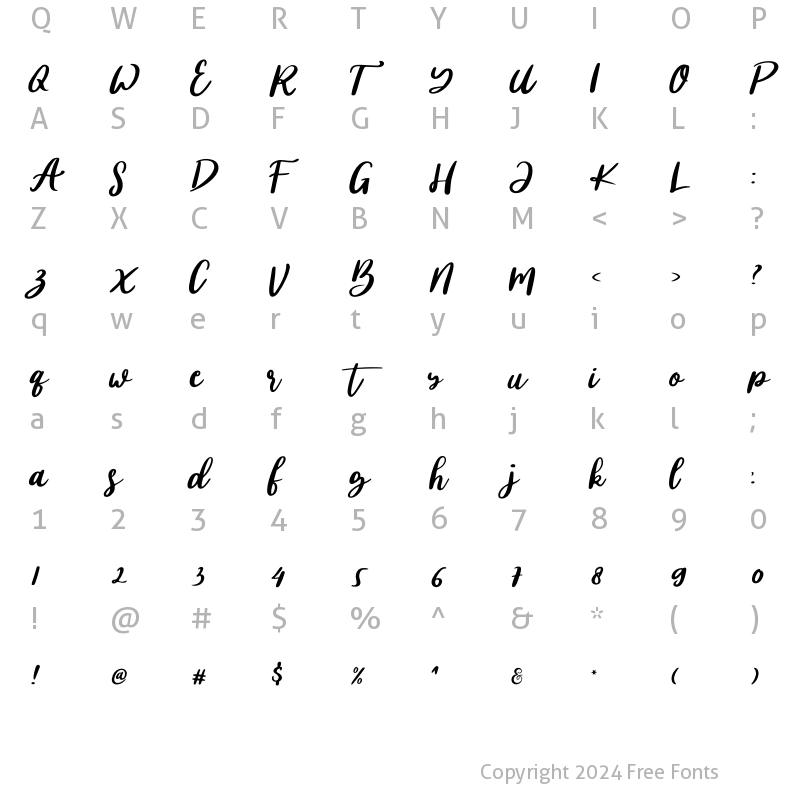 Character Map of motasha Regular