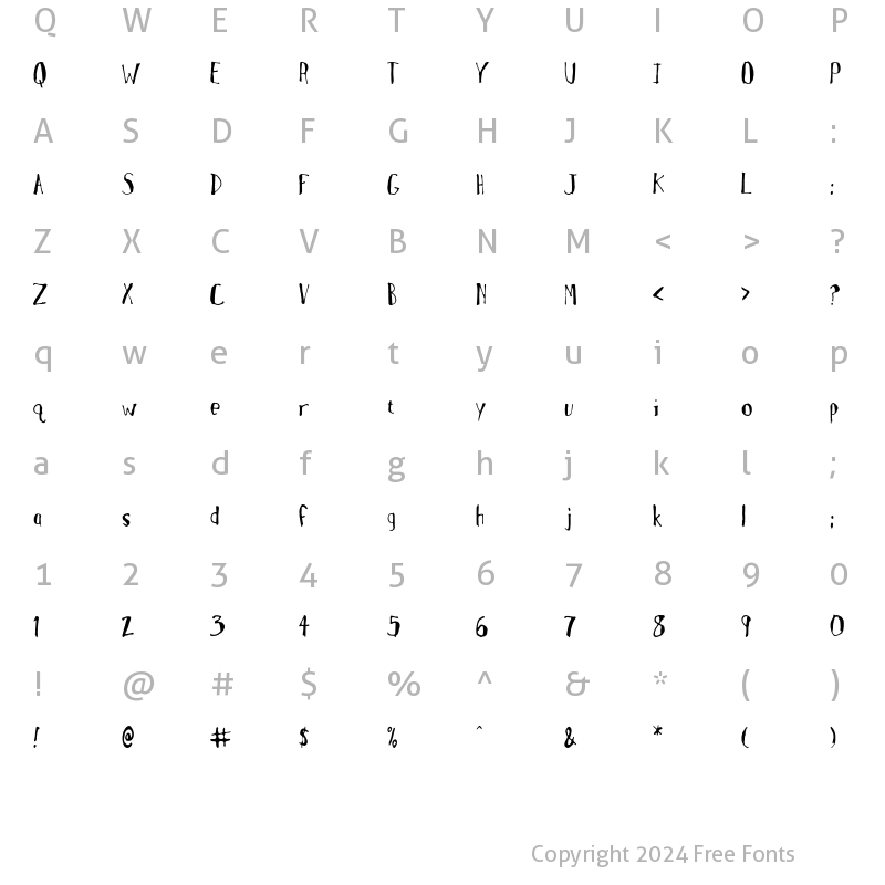 Character Map of MotherGoose Regular