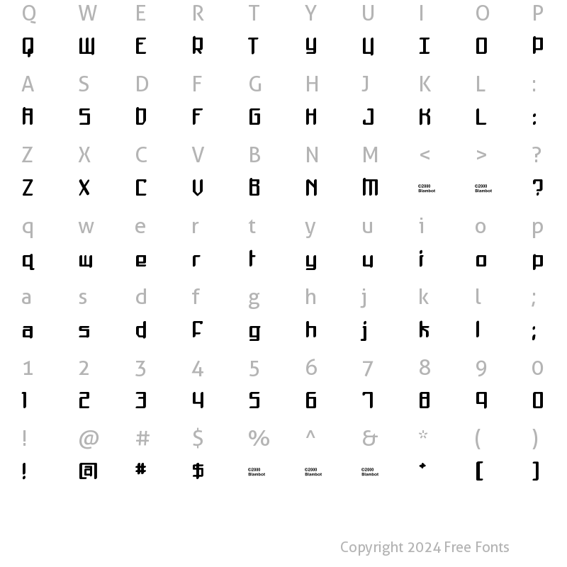 Character Map of Mothership Regular