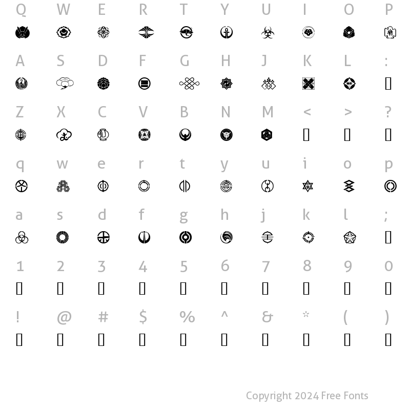 Character Map of Motif Regular