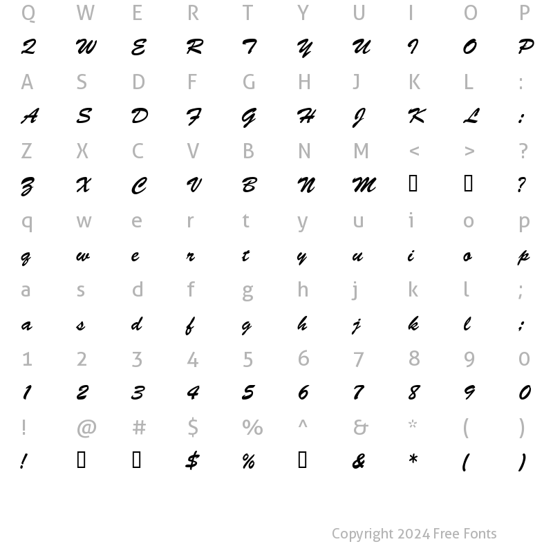 Character Map of MotifScriptSSK Regular