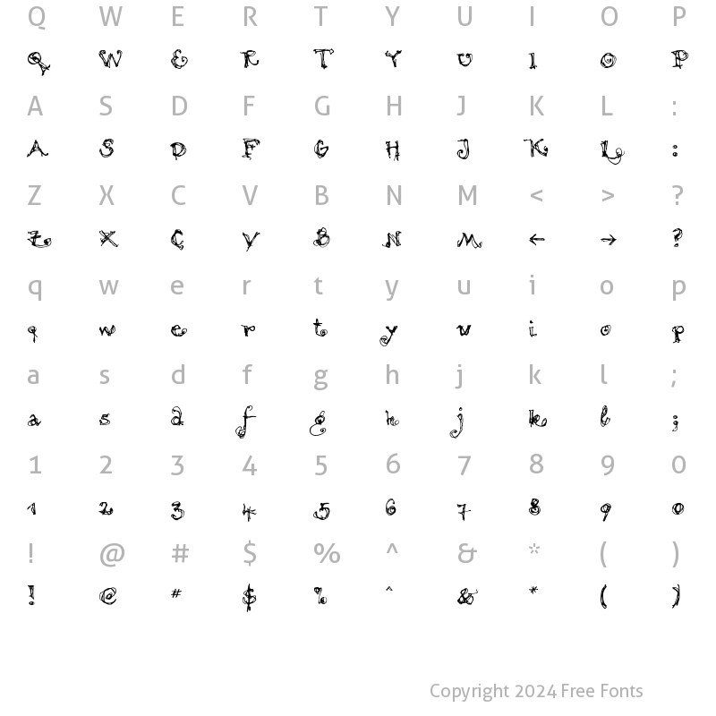 Character Map of MotionLight Regular