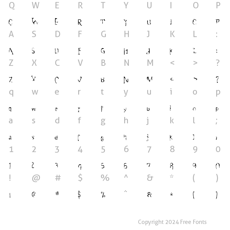 Character Map of Motive Light Regular