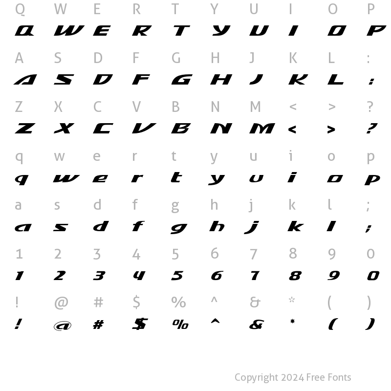 Character Map of MOTONEW Regular