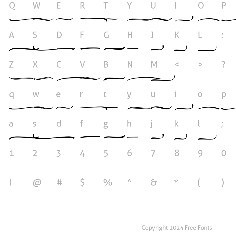 Character Map of Motoride swash Regular