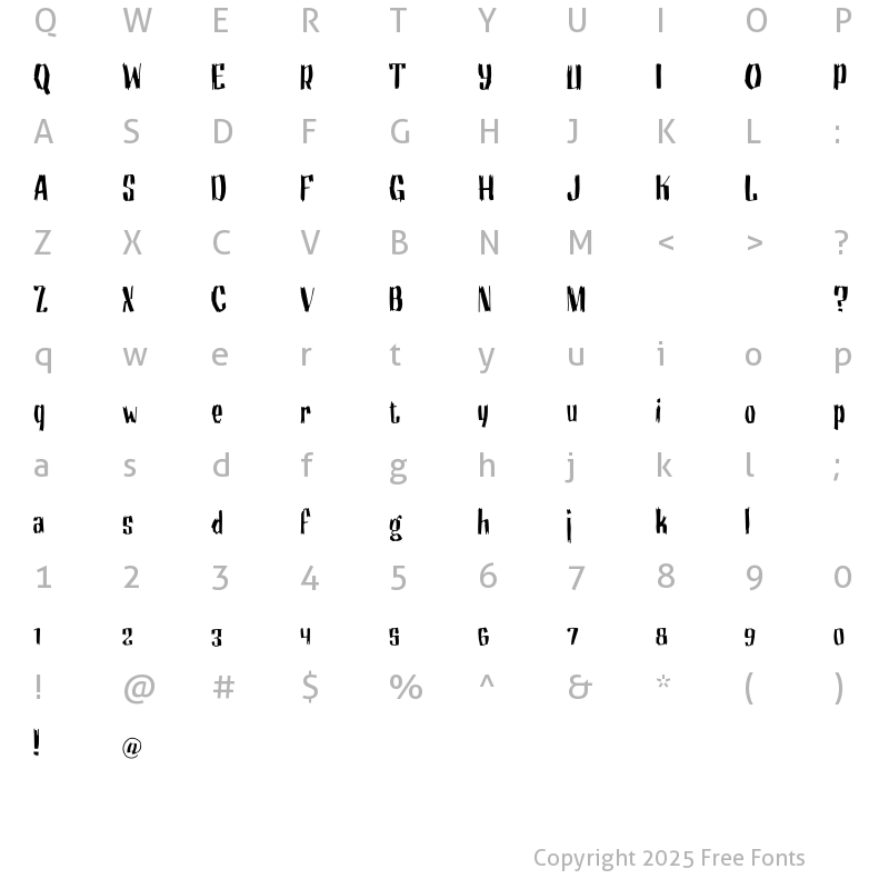 Character Map of Motrhead Grotesk Regular