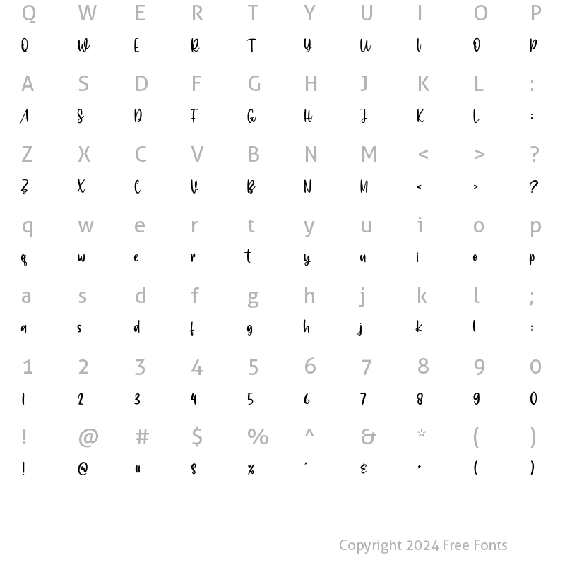 Character Map of Mottel Laguna Regular