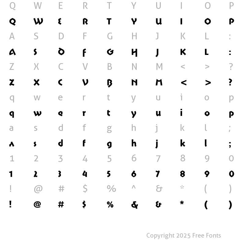 Character Map of Motter SpartaITC TT Regular
