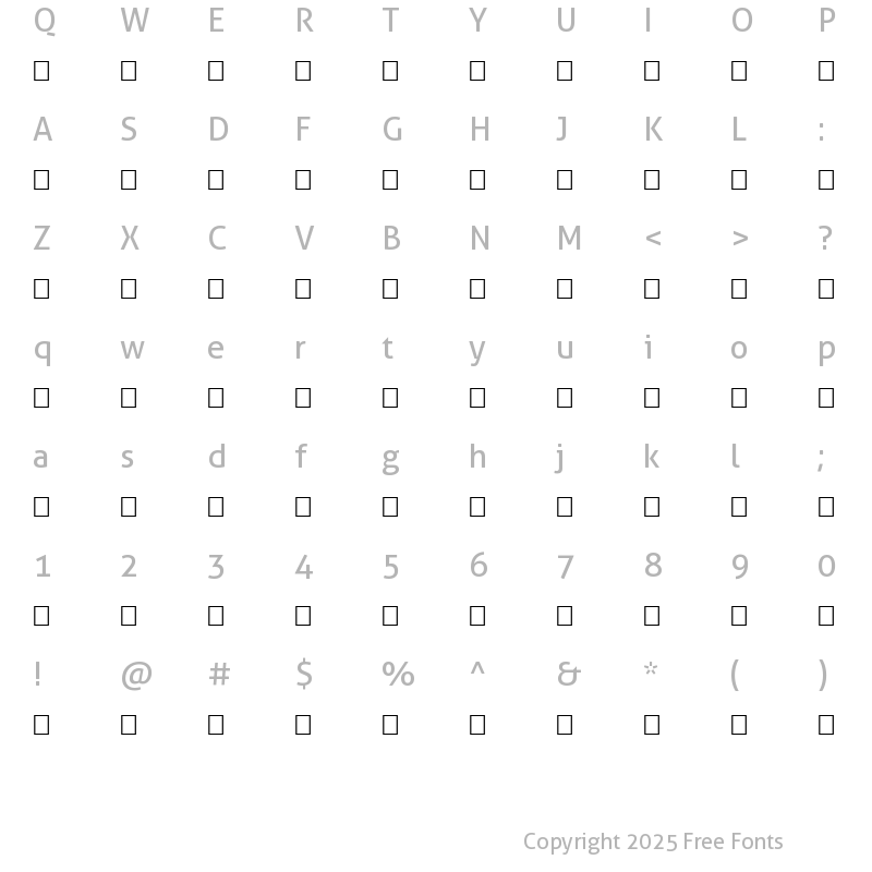 Character Map of MottisfontNo1 Regular