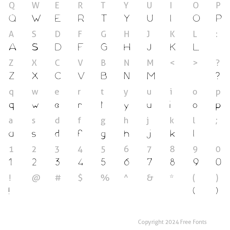 Character Map of Mould Regular