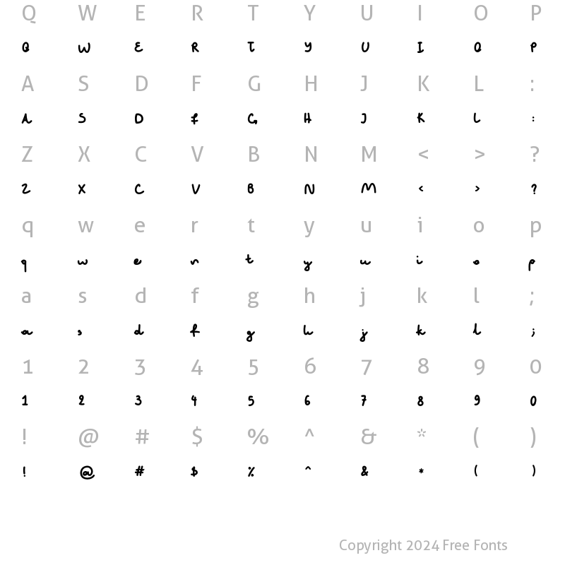 Character Map of MountainGlory Regular