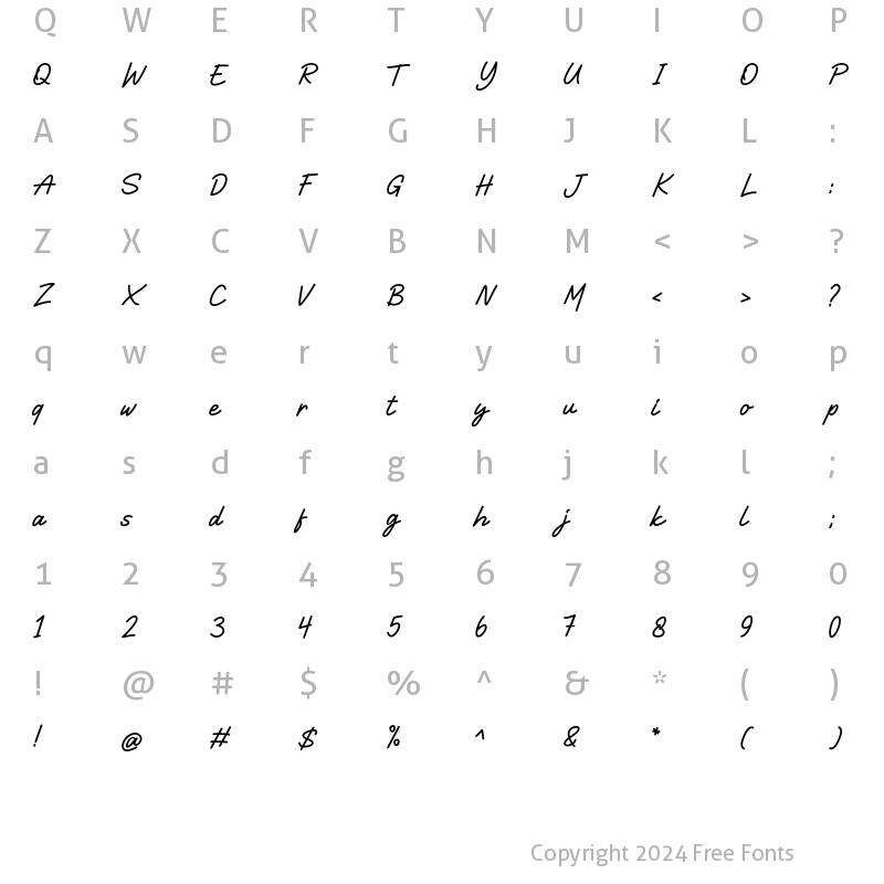 Character Map of Mountiger Regular