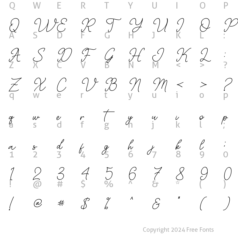 Character Map of Mountline Italic