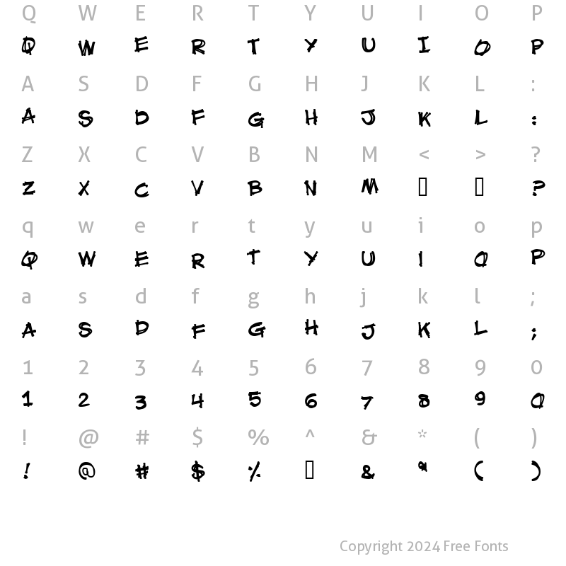 Character Map of Mouth Breather BB Regular