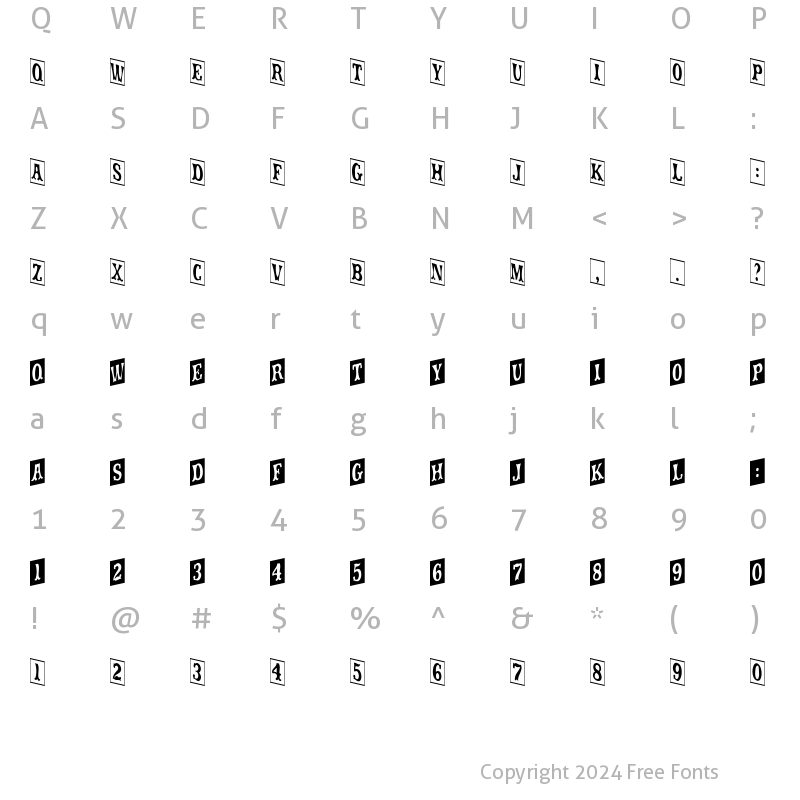 Character Map of movieola Regular