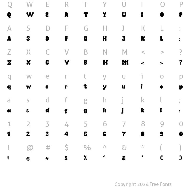 Character Map of Mozaquen Regular