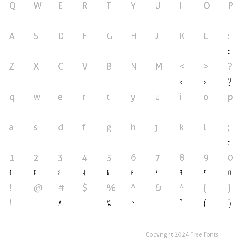 Character Map of Mozarkash Regular