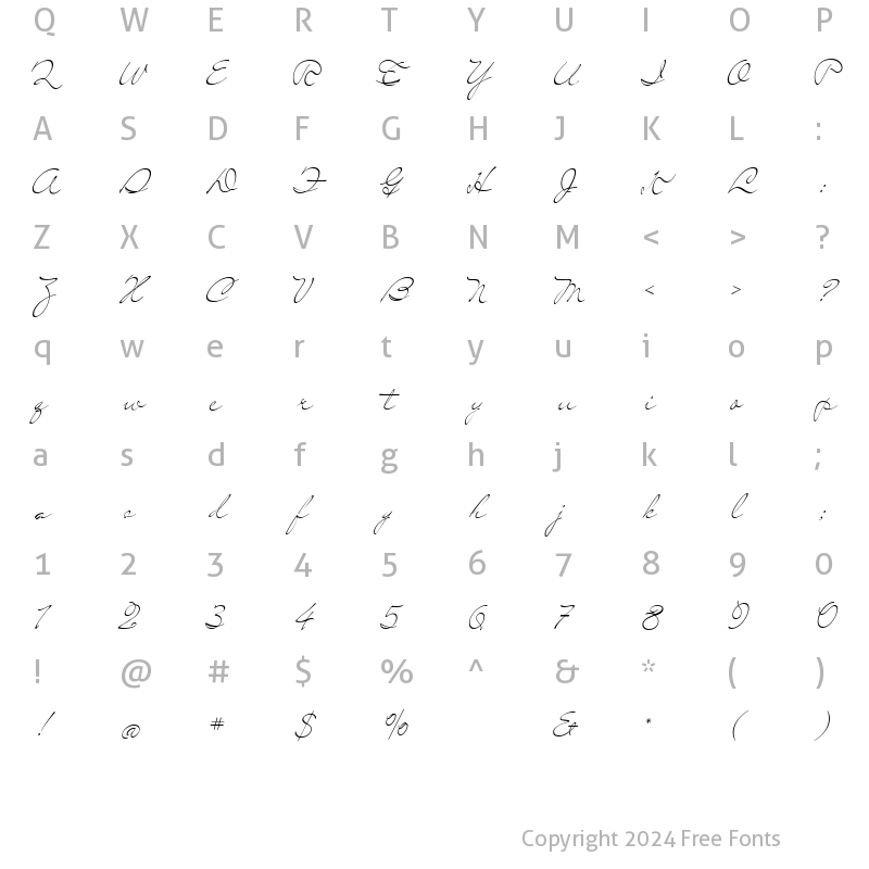 Character Map of Mr Leopolde Regular