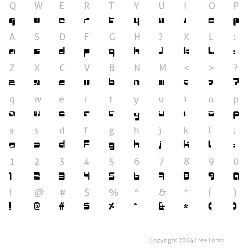 Character Map of Mr Quicke Regular