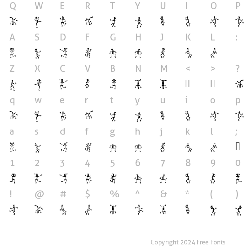 Character Map of Mr Robo Funk Regular