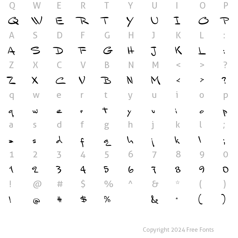 Character Map of Mr Sandsfort Regular