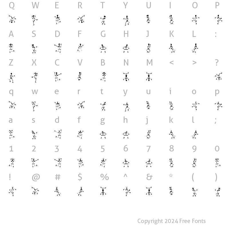 Character Map of Mr Skello Funk Regular