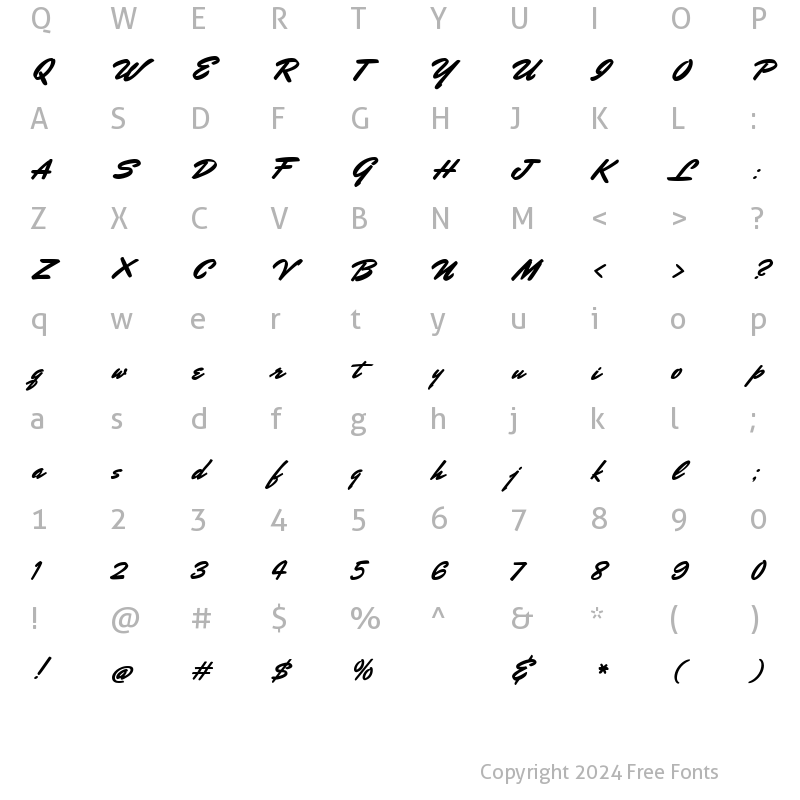 Character Map of Mr Stalwart Regular