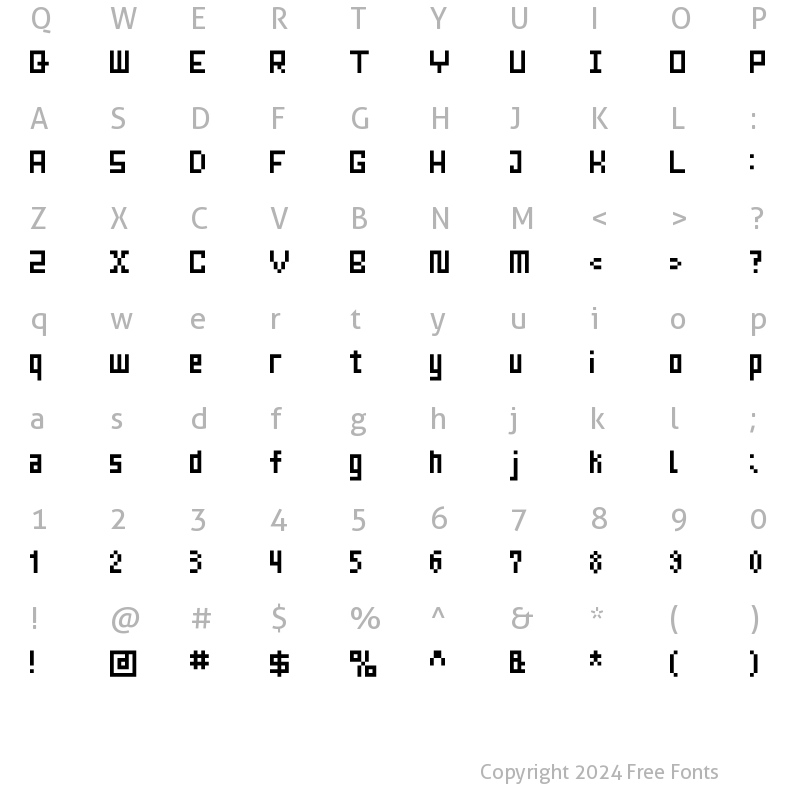 Character Map of Mrs Kichinto Regular