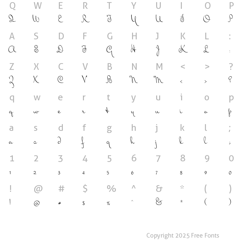 Character Map of Mrs Von Eckley Regular