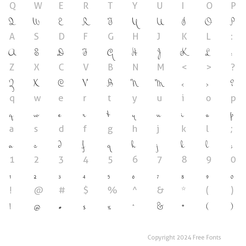 Character Map of MrsVonEckley Regular