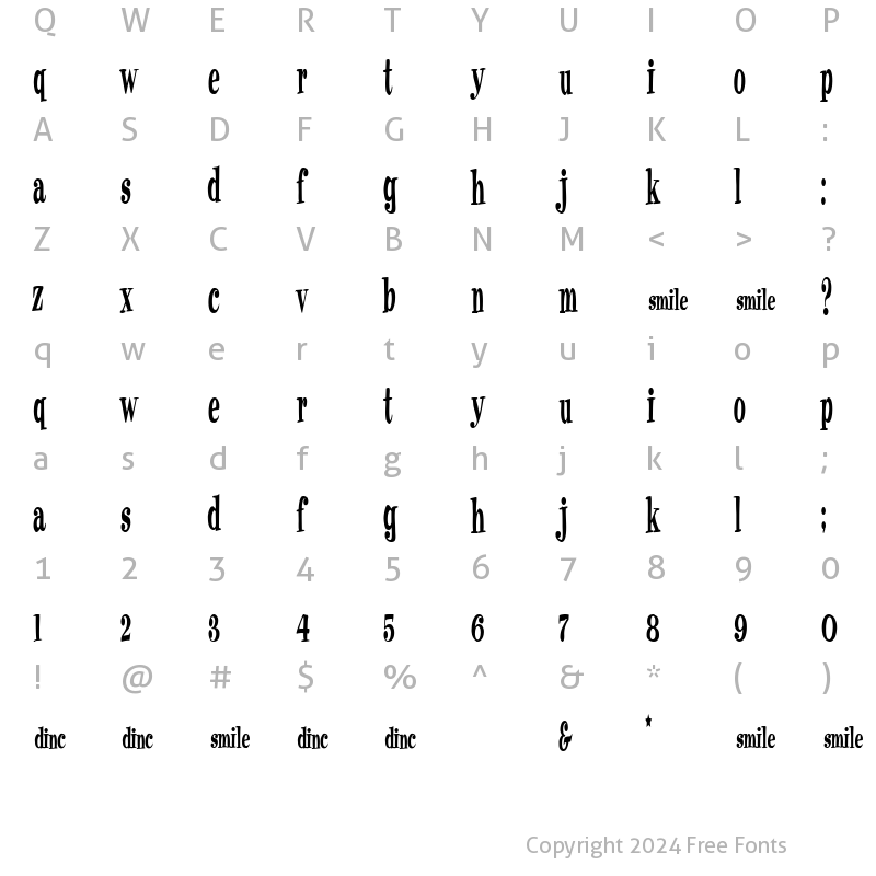 Character Map of Mr.Wilson Regular