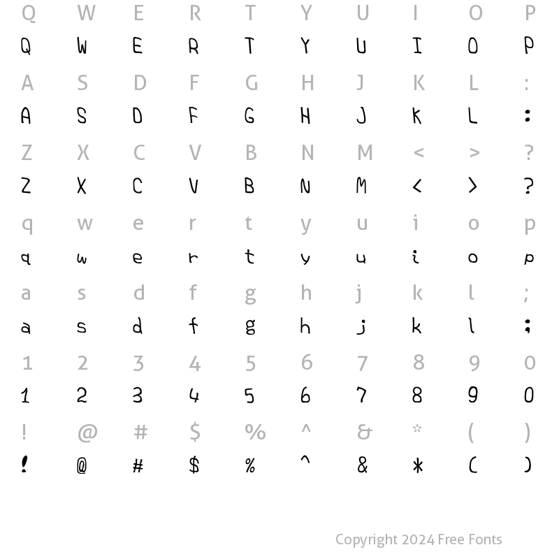 Character Map of MT TARE_P Regular