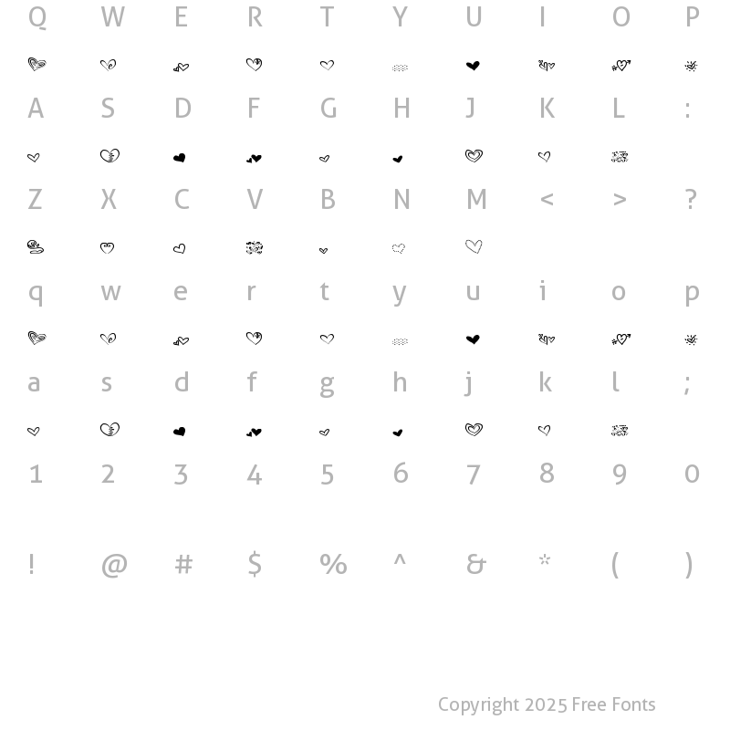 Character Map of MTF Heart Doodle Regular