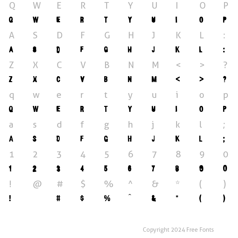 Character Map of MuddyWater Regular