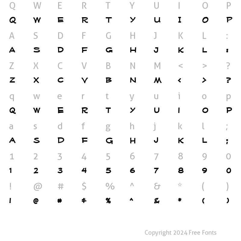 Character Map of Mufferaw Xp Bold