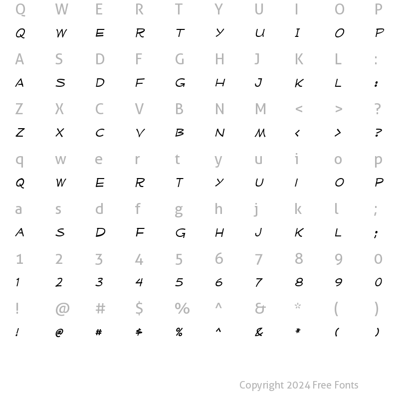 Character Map of Mufferaw Xp Italic